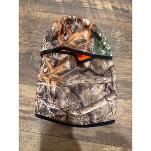 Realtree Edge Camo Balaclava Face Mask Hunting Neck Gaiter Blaze Orange Lining